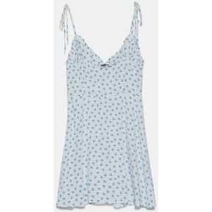 Zara medium Floral Spaghetti Strap Dress floral blue 9006/075/044/M